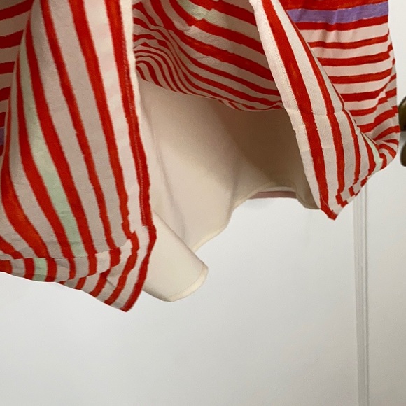 Madewell Striped Red and Cream Silk Dress - Picture 13 of 14